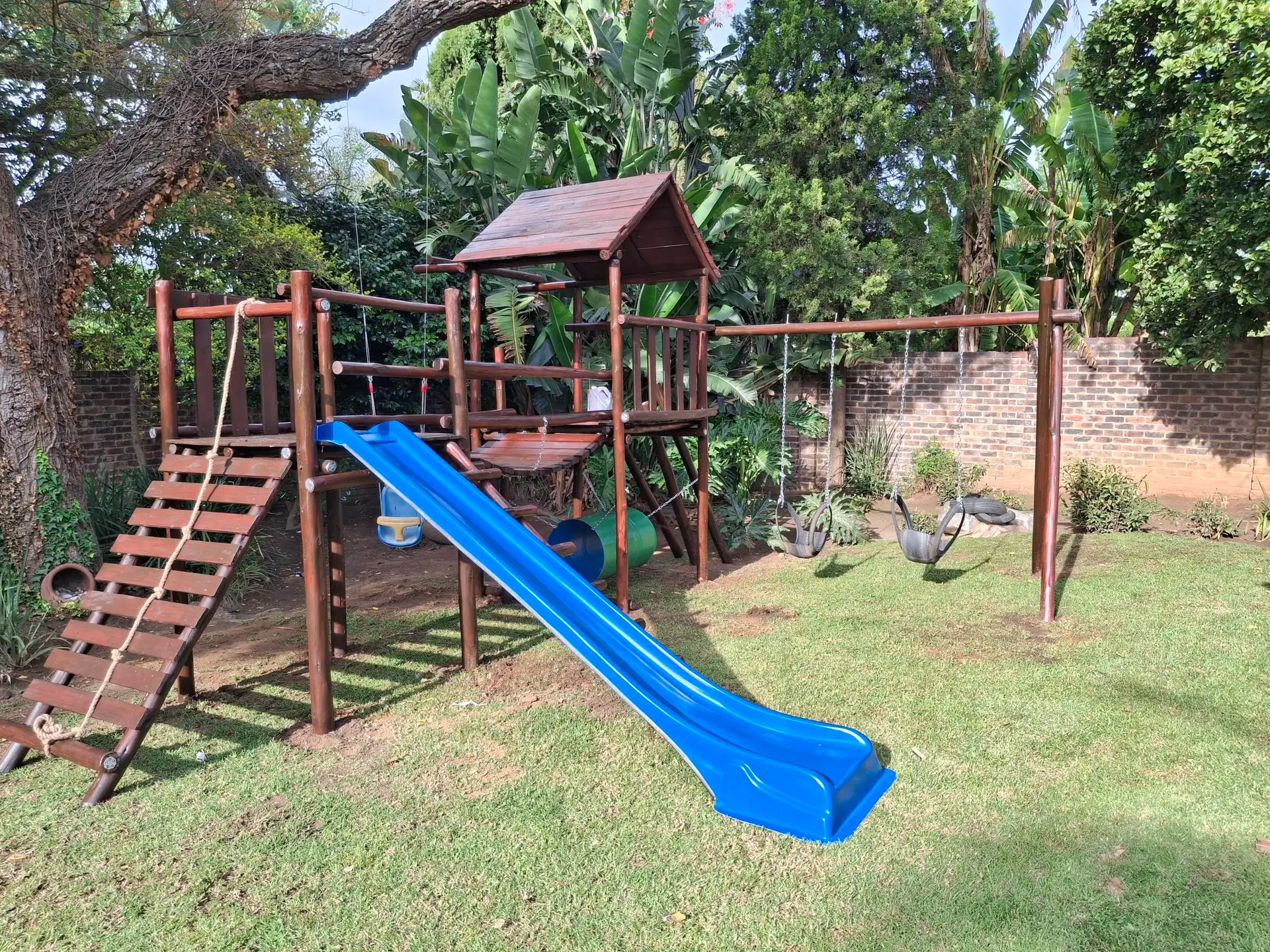wooden jungle gyms